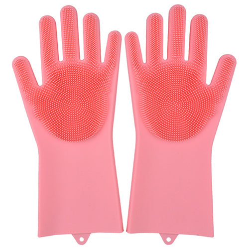 Magic Silicone Gloves Scrubbing Gloves for Dishes, Dishwashing Gloves With  Scrubbers, Dish Gloves for Kitchen, Car Wash, and Pet Care Guantes Para