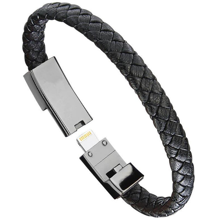 Portable Leather USB Bracelet Charging Cable  GADGETS LAD  Gadgets Lad